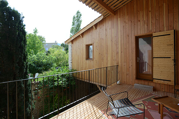 architecte, Sisteron, terrasse suspendue en bois